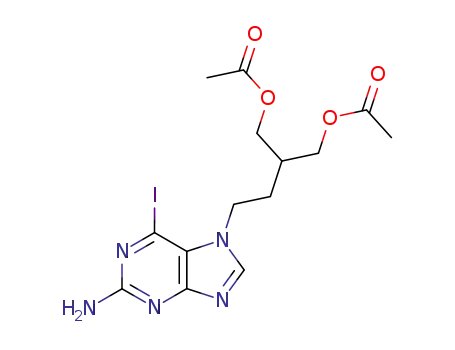 7-(4-acetoxy-3-acetoxymethylbutyl)-2-amino-6-iodopurine