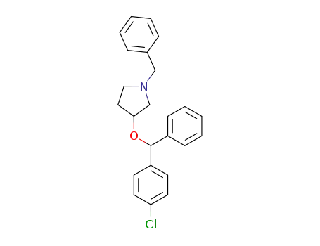 Molecular Structure of 102367-07-7 (1-benzyl-3-[(4-chlorophenyl)(phenyl)methoxy]pyrrolidine)
