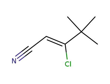 Molecular Structure of 29586-83-2 ((2Z)-3-chloro-4,4-dimethylpent-2-enenitrile)