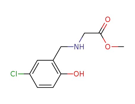 Molecular Structure of 1019577-98-0 (methyl 2-{[(5-chloro-2-hydroxyphenyl)methyl]amino}acetate)