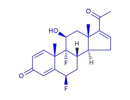 Molecular Structure of 1027011-66-0 ((6α,11β)-6,9-Difluoro-11-hydroxypregna-1,4,16-triene-3,20-dione)