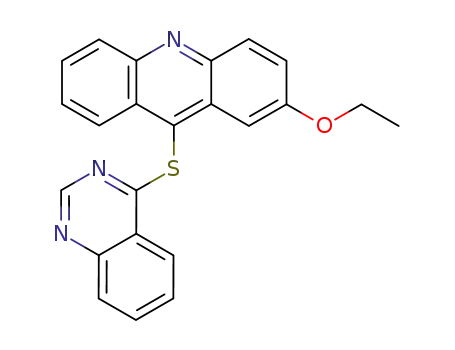 Molecular Structure of 102244-07-5 (2-ethoxy-9-(quinazolin-4-ylsulfanyl)acridine)