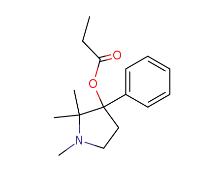 Molecular Structure of 102280-80-8 (3-Phenyl-1,2,2-trimethyl-3-pyrrolidinol propionate)