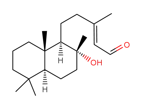 Molecular Structure of 89576-50-1 (E-8α-hydroxylabd-13-ene-15-al)