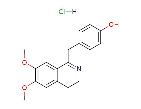 Molecular Structure of 10214-88-7 (4-[(6,7-dimethoxy-3,4-dihydroisoquinolin-1-yl)methyl]phenol)