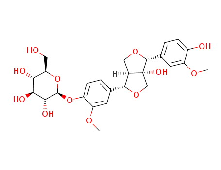 Molecular Structure of 102582-69-4 ((+)-1-hydroxypinoresinol-4''-O-β-D-glucopyranoside)