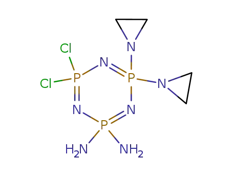 Molecular Structure of 102073-72-3 (4,4-bis(aziridin-1-yl)-6,6-dichloro-1,3,5,2lambda~5~,4lambda~5~,6lambda~5~-triazatriphosphinine-2,2-diamine)