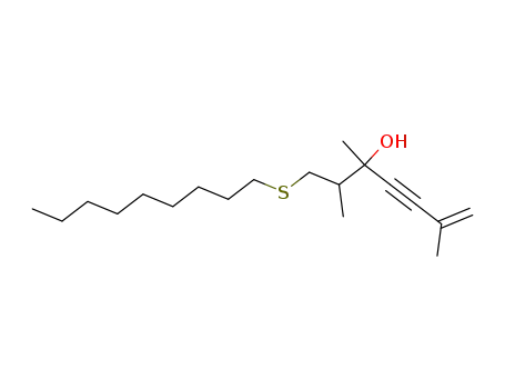 Molecular Structure of 102244-22-4 (2,3,6-trimethyl-1-nonylsulfanyl-hept-6-en-4-yn-3-ol)
