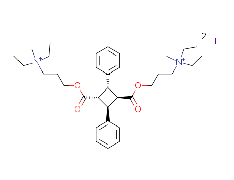 Ammonium,diethyl(3-hydroxypropyl)methyl-, iodide,2,4-diphenyl-1,3-cyclobutanedicarboxylate (2:1), trans-1,2,cis-1,3,trans-1,4-(8CI)