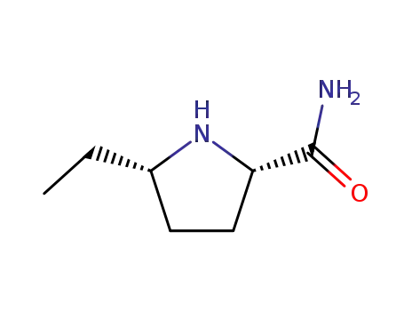 Molecular Structure of 89662-58-8 (2-Pyrrolidinecarboxamide,5-ethyl-,(2S-cis)-(9CI))