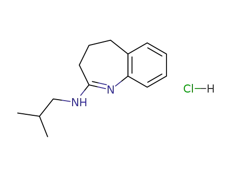 Molecular Structure of 102147-13-7 (N-(2-methylpropyl)-4,5-dihydro-3H-1-benzazepin-2-aminium chloride)