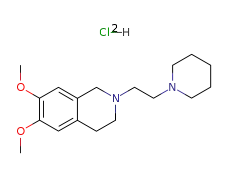 Molecular Structure of 102395-78-8 (6,7-dimethoxy-2-[2-(3,4,5,6-tetrahydro-2H-pyridin-1-yl)ethyl]-3,4-dihy dro-1H-isoquinoline dichloride)