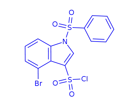 Molecular Structure of 1027069-88-0 (4-BROMO-1-PHENYLSULFONYL-3-CHLOROSULFONYLINDOL)