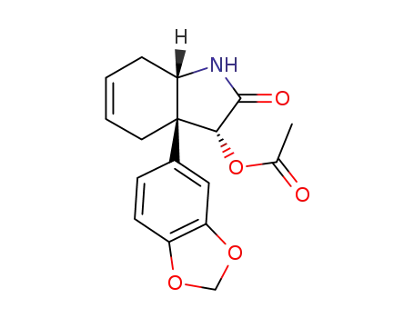 3<i>t</i>-acetoxy-3a-benzo[1,3]dioxol-5-yl-(3a<i>r</i>,7a<i>c</i>)-1,3,3a,4,7,7a-hexahydro-indol-2-one