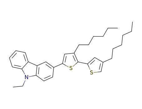 9-ethyl-3-[3,4’-dihexyl(2,2’-bithiophene)-5-yl]carbazole