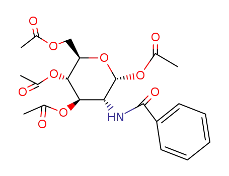 Molecular Structure of 10380-88-8 (1,3,4,6-tetra-O-acetyl-2-(benzoylamino)-2-deoxyhexopyranose)