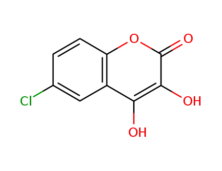 Molecular Structure of 103620-90-2 (6-chloro-3,4-dihydroxy-2H-1-benzopyran-2-one)