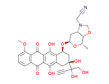 {(3aS,4S,6R,7aS)-4-Methyl-6-[(1S,3S)-3,5,12-trihydroxy-3-(1-hydroxy-1-hydroxymethyl-prop-2-ynyl)-10-methoxy-6,11-dioxo-1,2,3,4,6,11-hexahydro-naphthacen-1-yloxy]-tetrahydro-pyrano[4,3-d]oxazol-1-yl}-acetonitrile