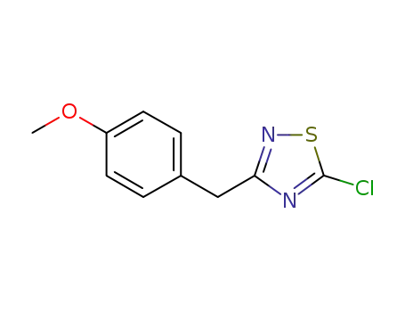 Molecular Structure of 1029718-72-6 (5-Chloro-3-[(4-methoxyphenyl)methyl]-1,2,4-thiadiazole)