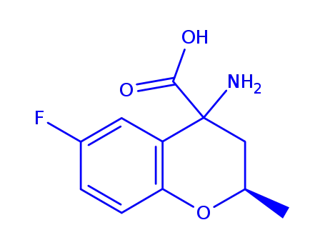 Molecular Structure of 103197-11-1 (4-AMINO-6-FLUORO-2-METHYLCHROMAN-4-CARBOXYLIC ACID)