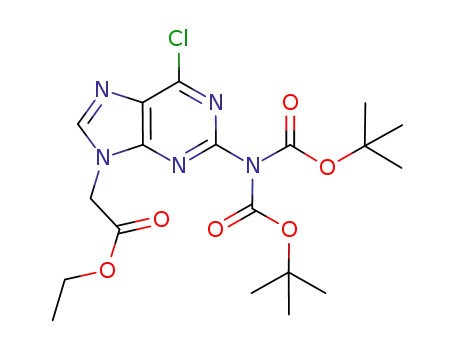 ethyl [N<sup>2</sup>,N<sup>2</sup>-(bis(tert-butoxycarbonyl)amino)-6-chloropurin-9-yl]acetate