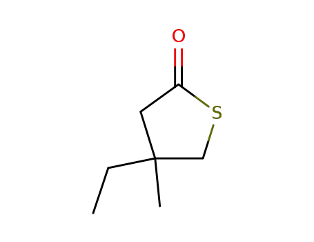 Molecular Structure of 103620-94-6 (beta-ethyl, beta-methyl-thiobutyrolactone)