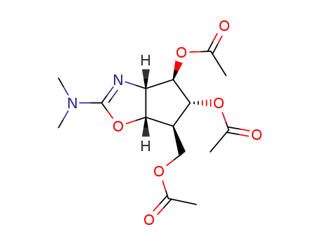 4H-Cyclopentoxazole-4,5-diol, 6-(acetyloxy)methyl-2-(dimethylamino)-3a,5,6,6a-tetrahydro-, diacetate (ester), (3aS,4R,5R,6S,6aS)-