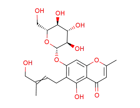 2-methyl-5-hydroxy-6-(2-butenyl-3-hydroxymethyl)-7-(β-D-glucopyranosyloxy)-4H-1-benzopyran-4-one