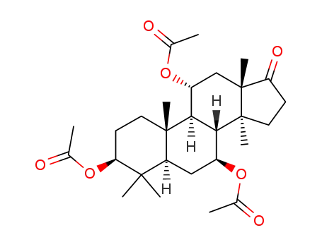 Molecular Structure of 10380-92-4 ((3beta,5alpha,7beta,11alpha)-4,4,14-trimethyl-17-oxoandrostane-3,7,11-triyl triacetate)