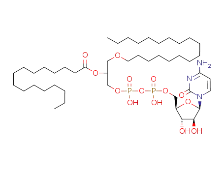 Molecular Structure of 103383-67-1 (ara-CDP-1-O-octadecyl-2-O-palmitoyl-sn-glycerol)