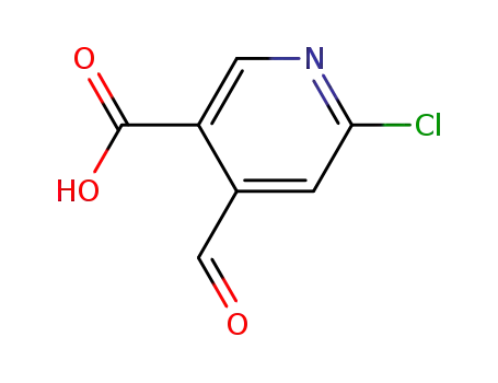 Molecular Structure of 1031433-06-3 (6-Chloro-4-forMyl-nicotinic acid)