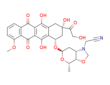 {(3aS,4S,6R,7aS)-4-Methyl-6-[(1S,3S)-3,5,12-trihydroxy-3-(2-hydroxy-acetyl)-10-methoxy-6,11-dioxo-1,2,3,4,6,11-hexahydro-naphthacen-1-yloxy]-tetrahydro-pyrano[4,3-d]oxazol-1-yl}-acetonitrile