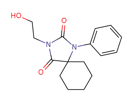 Molecular Structure of 1034-61-3 (3-(2-Hydroxyethyl)-1-phenyl-1,3-diazaspiro[4.5]decane-2,4-dione)