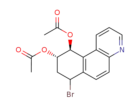 Molecular Structure of 103620-32-2 (7-bromo-7,8,9,10-tetrahydrobenzo[f]quinoline-9,10-diyl diacetate)
