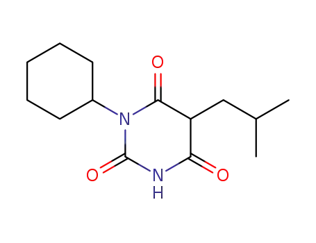 Molecular Structure of 1028-42-8 (1-cyclohexyl-5-(2-methylpropyl)pyrimidine-2,4,6(1H,3H,5H)-trione)