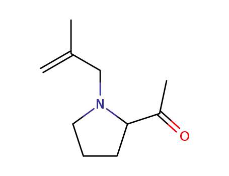 Molecular Structure of 103142-92-3 (Ethanone, 1-[1-(2-methyl-2-propenyl)-2-pyrrolidinyl]-, (S)- (9CI))