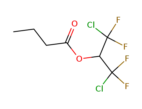 Molecular Structure of 10315-78-3 (Butyric acid 2-chloro-1-(chlorodifluoromethyl)-2,2-difluoroethyl ester)