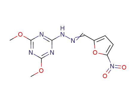 Molecular Structure of 1037-57-6 (2,4-dimethoxy-6-{(2E)-2-[(5-nitrofuran-2-yl)methylidene]hydrazinyl}-1,3,5-triazine)
