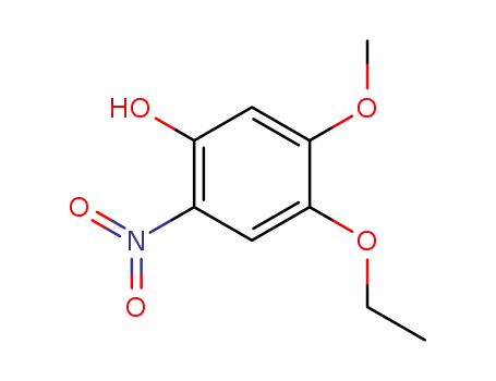 Molecular Structure of 102871-29-4 (Phenol, 4-ethoxy-5-methoxy-2-nitro- (6CI))