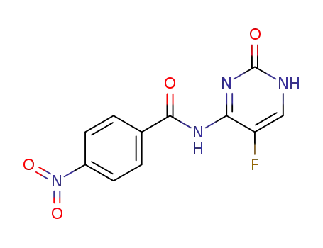 Molecular Structure of 10357-10-5 (N-(5-fluoro-2-oxo-2,3-dihydropyrimidin-4-yl)-4-nitrobenzamide)
