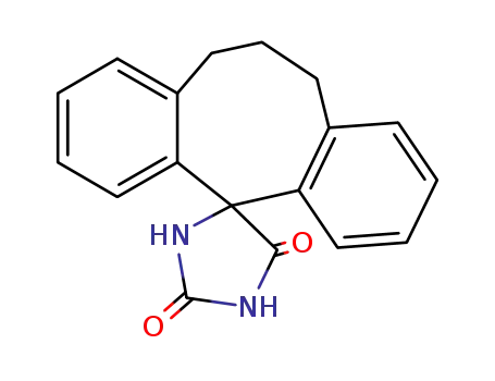 Molecular Structure of 1037-85-0 (6,7-Dihydrospiro[dibenzo[a,d]cyclooctene-12(5H),4'-imidazolidine]-2',5'-dione)