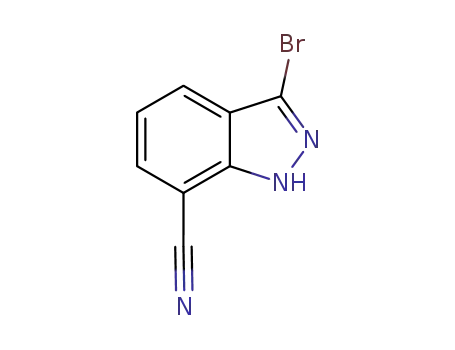 Molecular Structure of 945762-00-5 (3-bromo-1H-indazole-7-carbonitrile)