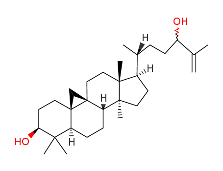 Molecular Structure of 10388-48-4 (9,19-Cyclo-5α-lanost-25-ene-3β,24-diol)