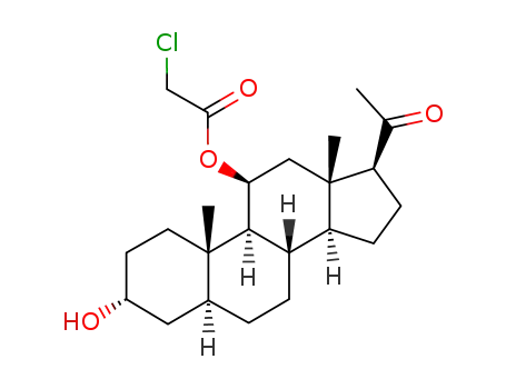 Molecular Structure of 64510-61-8 (3α-hydroxy-11β-chloroacetoxy-5α-pregnan-20-one)