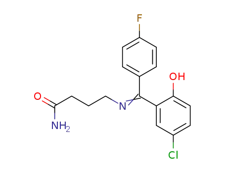 Molecular Structure of 72082-96-3 (4-{[1-(5-Chloro-2-hydroxy-phenyl)-1-(4-fluoro-phenyl)-meth-(Z)-ylidene]-amino}-butyramide)