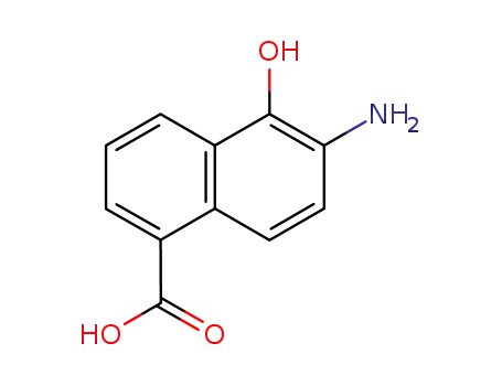 Molecular Structure of 103906-11-2 (1-Naphthoicacid,6-amino-5-hydroxy-(6CI))