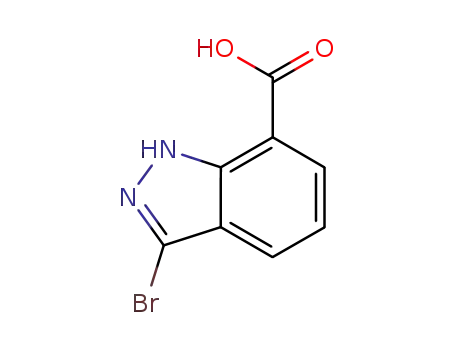 Molecular Structure of 1040101-01-6 (1H-INDAZOLE-7-CARBOXYLIC ACID, 3-BROMO-)