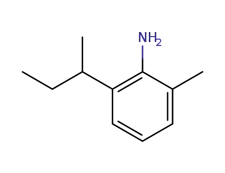 Molecular Structure of 104178-04-3 (Benzenamine,  2-methyl-6-(1-methylpropyl)-)