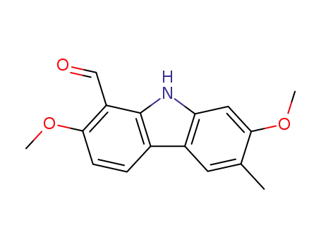 Molecular Structure of 104778-01-0 (2,7-Dimethoxy-6-methyl-9H-carbazole-1-carbaldehyde)