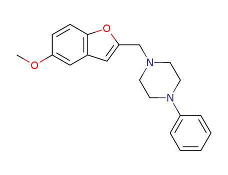 Molecular Structure of 1047-81-0 (1-[(5-methoxy-1-benzofuran-2-yl)methyl]-4-phenylpiperazine)